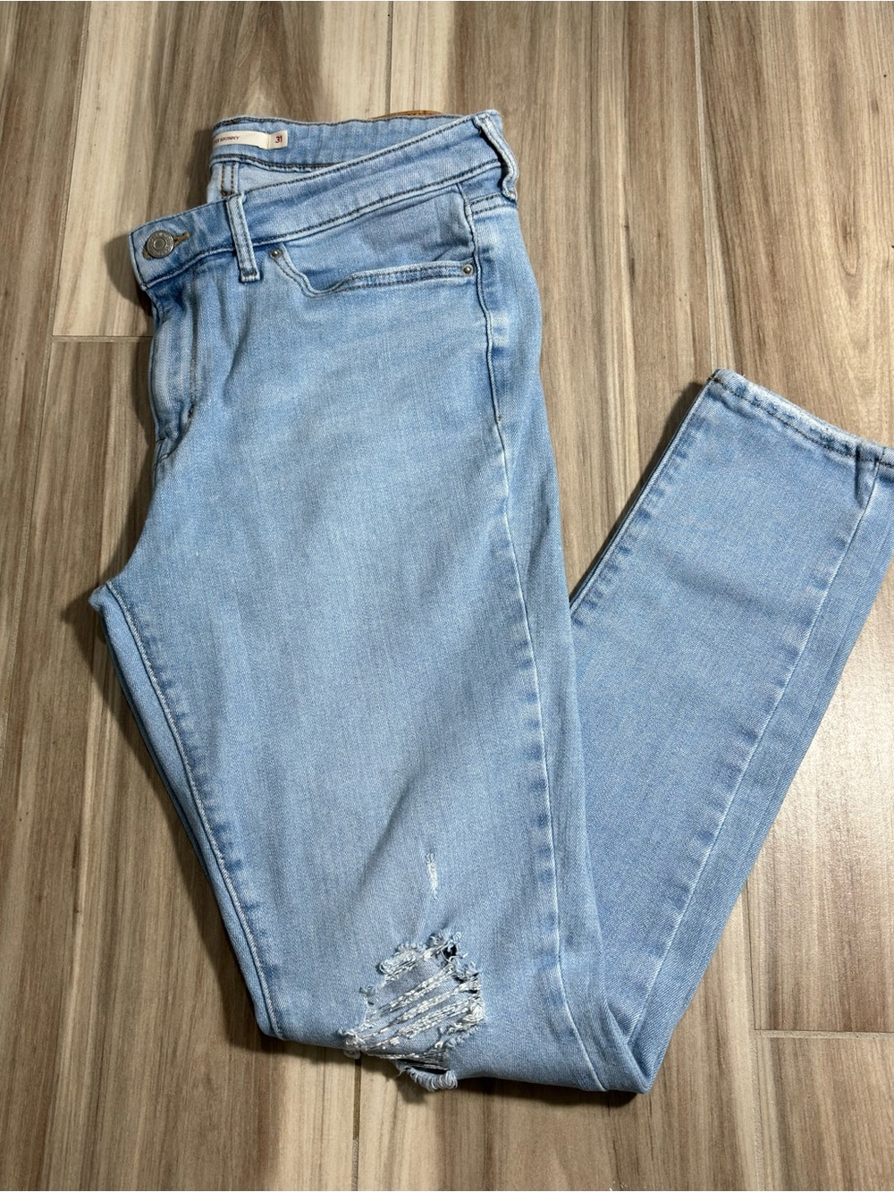 Levi's Light Blue Distressed Skinny Jeans
